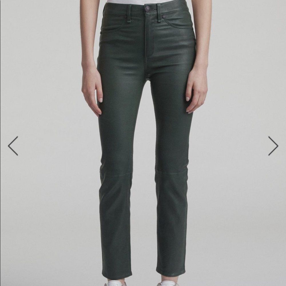 Rag & Bone High-Rise Leather Cigarette Ankle Pants - New With Tags